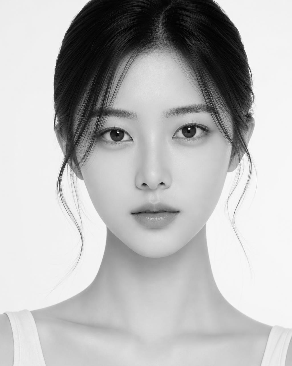 Monochrome portrait annotated with the ten beauty-weather indices